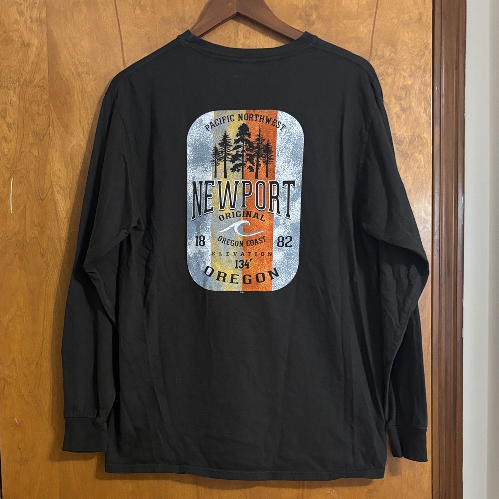 Men's graphic long sleeve T-shirt Oregon coast surf culture outdoor beach life